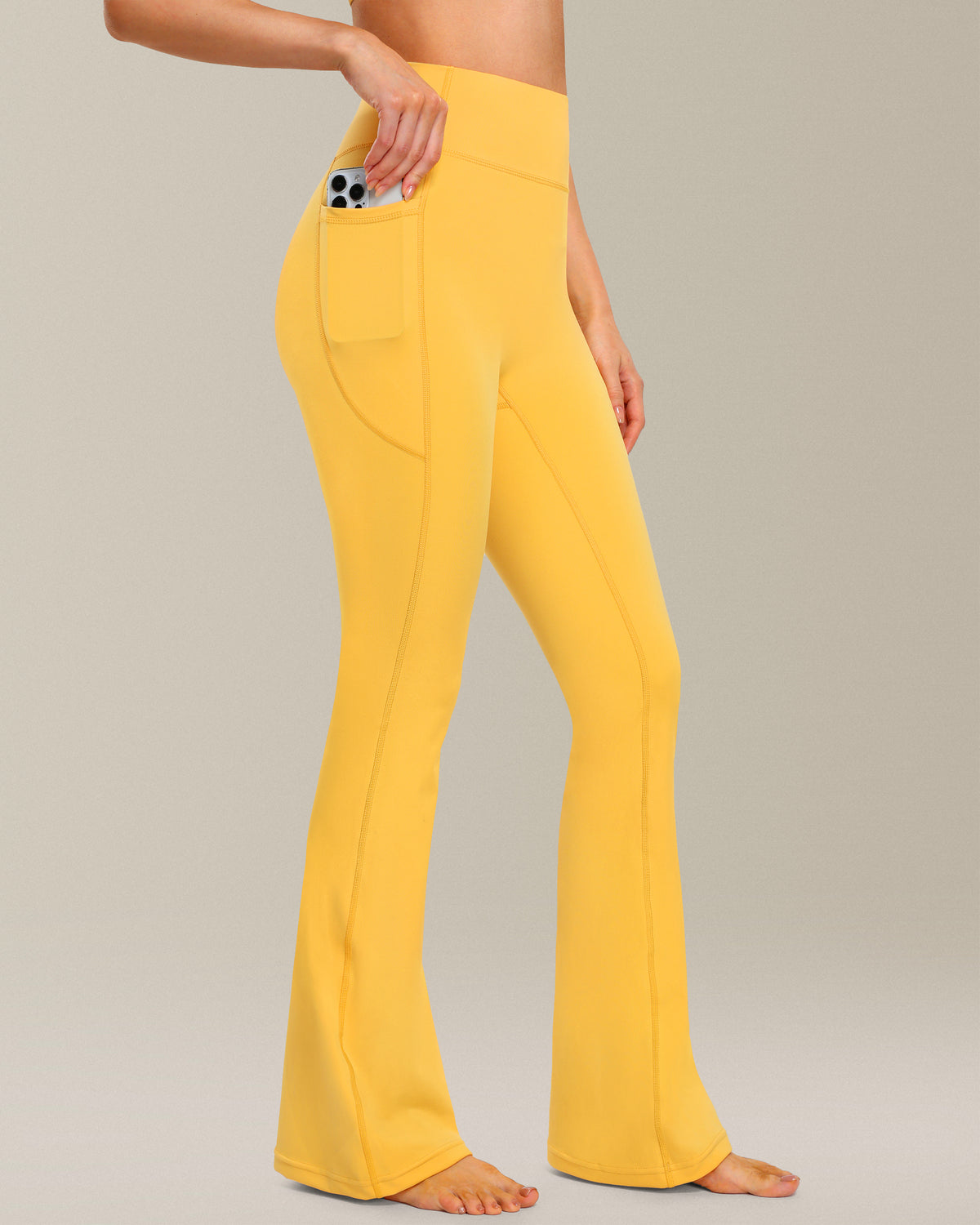 32" No Front Seam Flare Leggings with Pockets