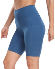 8'' High Waist Pockets Yoga Biker Shorts#color_blue-pansy