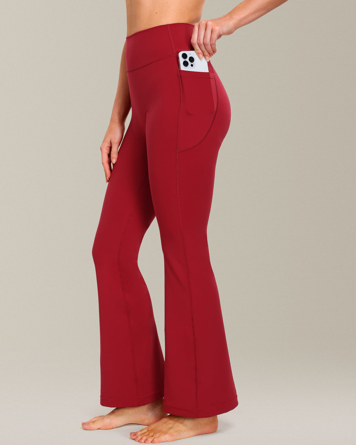 30" No Front Seam Flare Leggings with Pockets