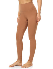 28‘’ High Waisted Compression Workout Pants #color_roasted-brown