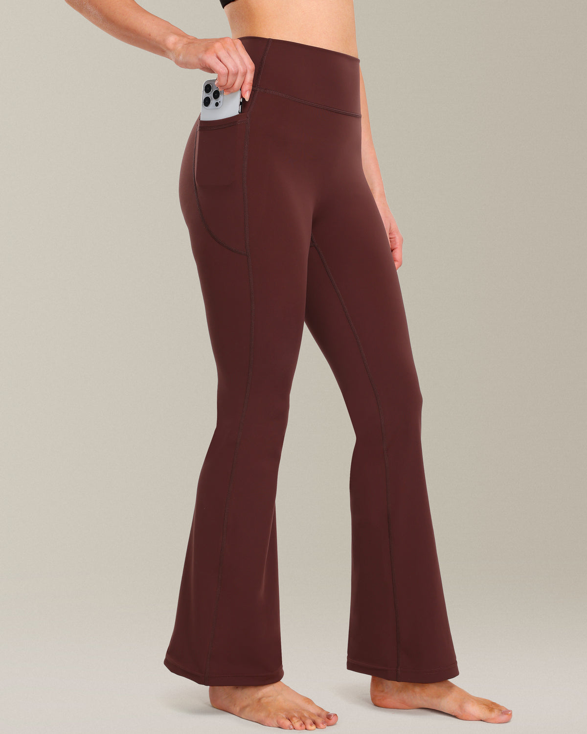 30" No Front Seam Flare Leggings with Pockets