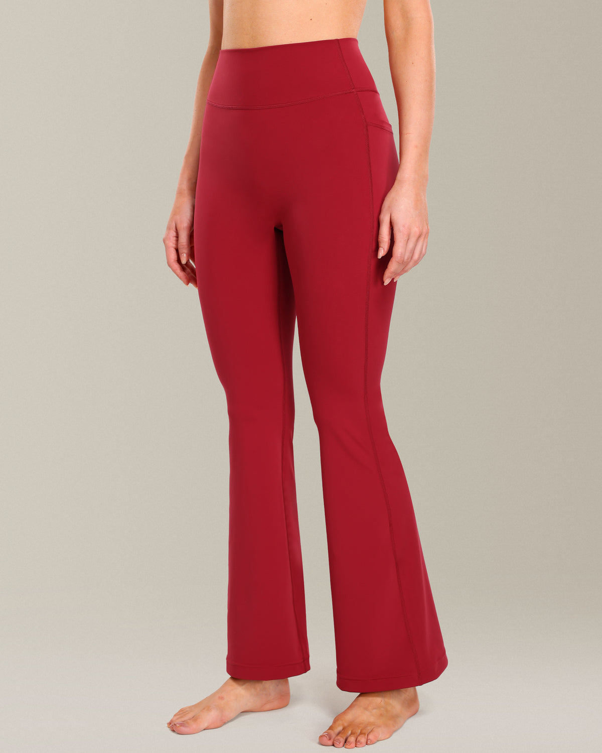 30" No Front Seam Flare Leggings with Pockets