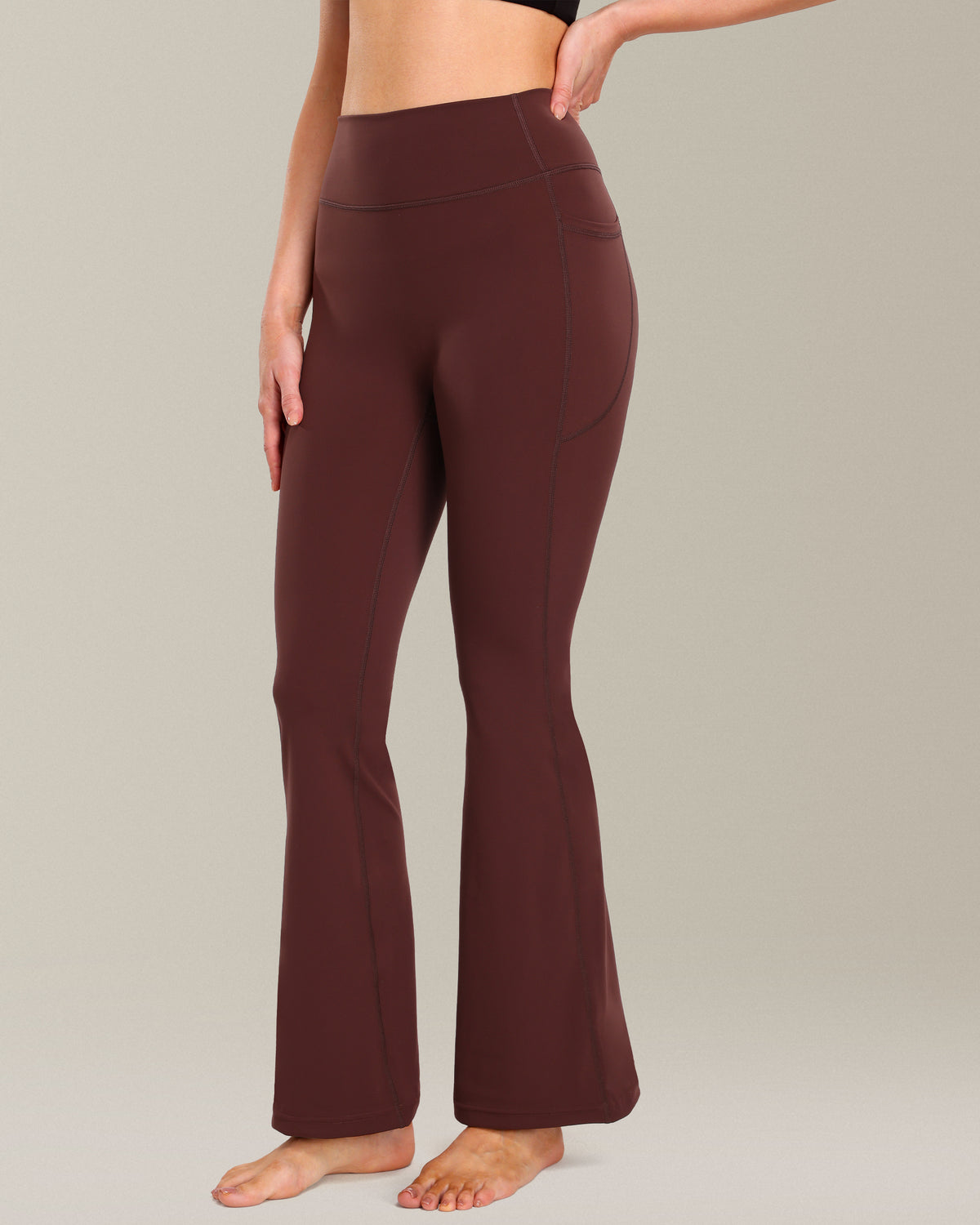 30" No Front Seam Flare Leggings with Pockets