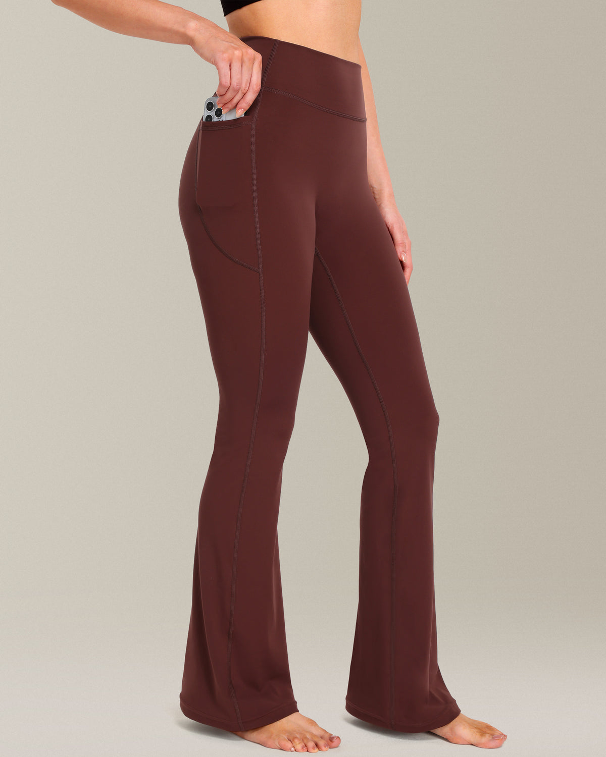 32" No Front Seam Flare Leggings with Pockets