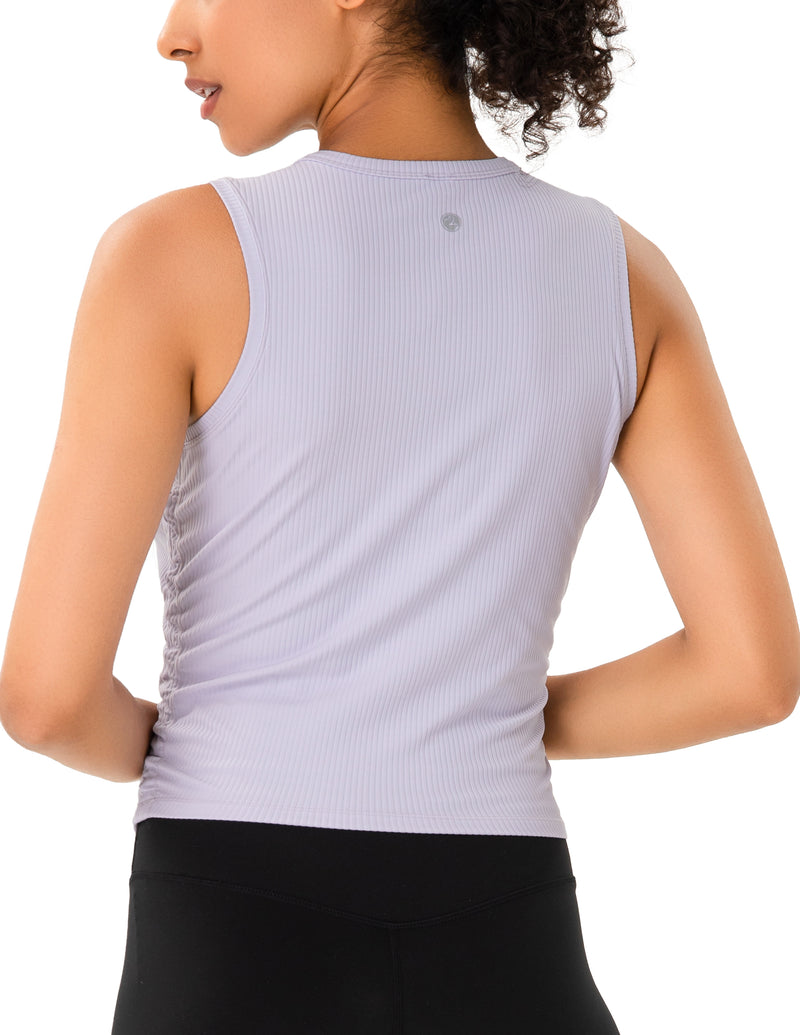 Sleeveless Crew Neck Workout Shirt - #color_