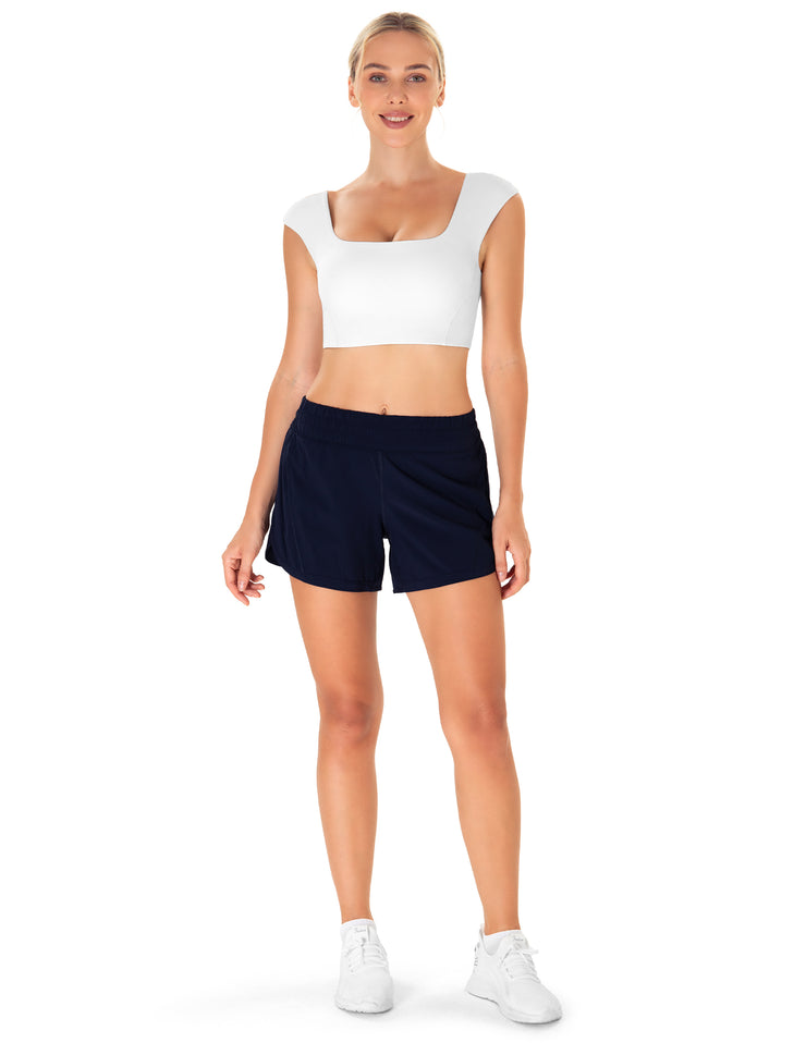 Mid Rise Running Shorts with Mesh Liner
