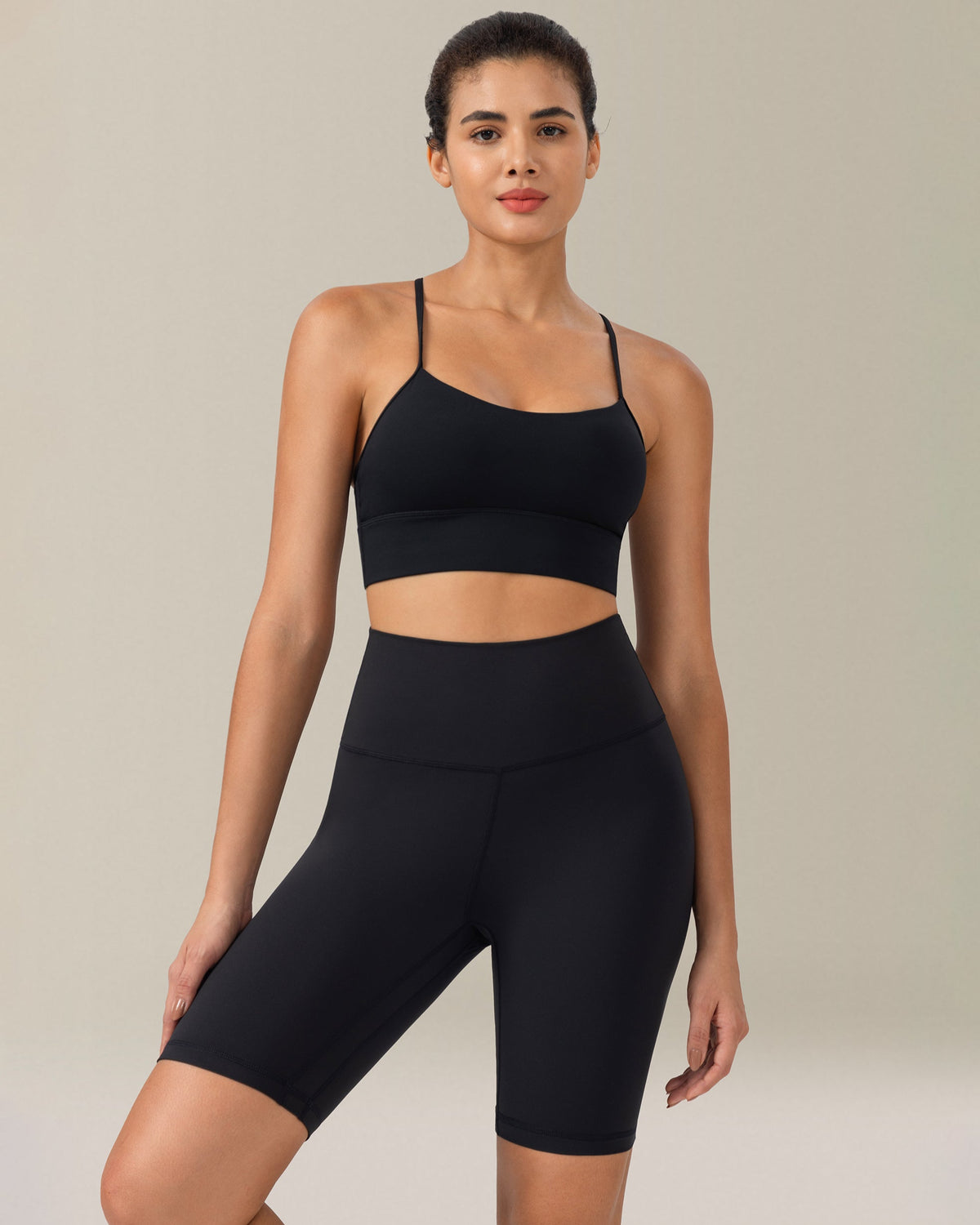 8933-8" Athletic Biker Shorts Black