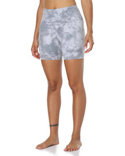 6" High Waisted Athletic Shorts#color_grey-tie-dye