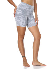 6" High Waisted Athletic Shorts#color_grey-tie-dye