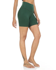 6" High Waisted Athletic Shorts#color_posy-green
