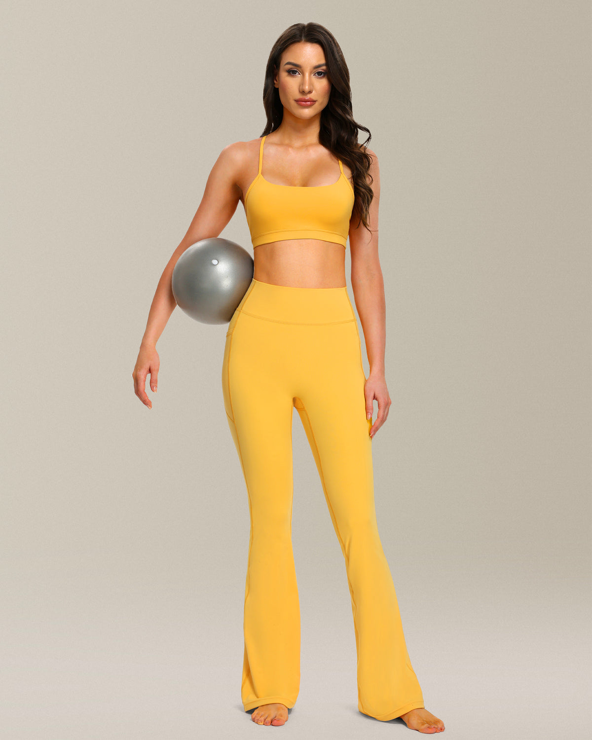 32" No Front Seam Flare Leggings with Pockets