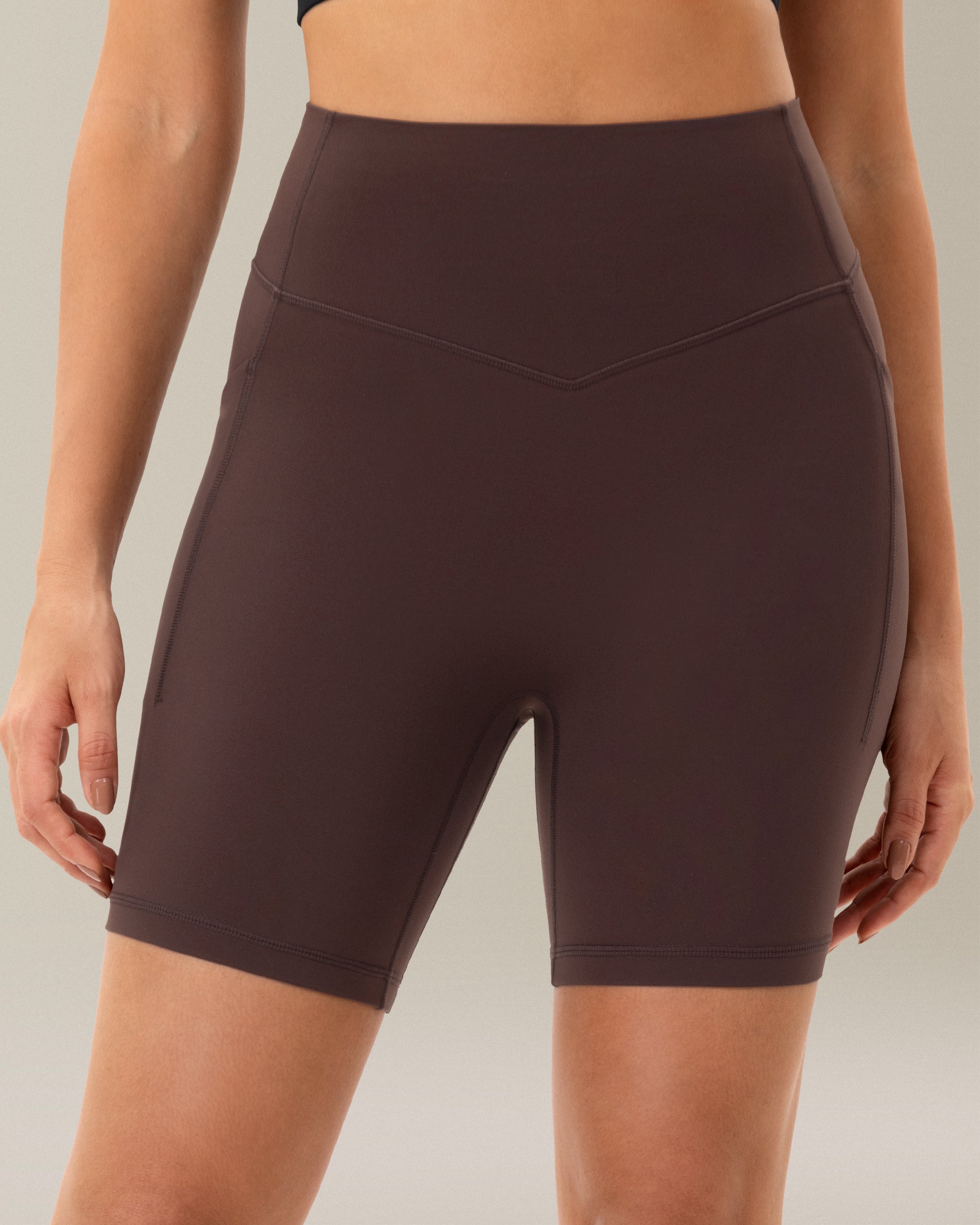 No Front Seam Biker Shorts with Pockets 6'' - Seamless Soft