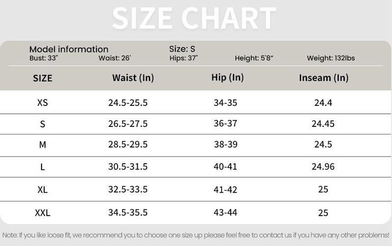 Size chart