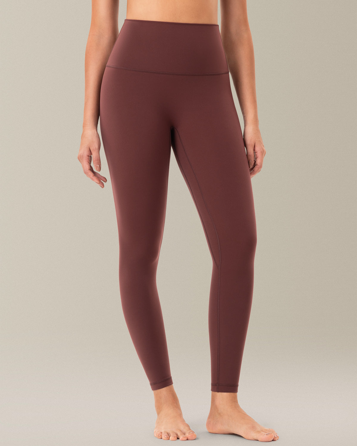 8056 Yunoga 25″ No Front Seam Soft Yoga Pants Brown Stone