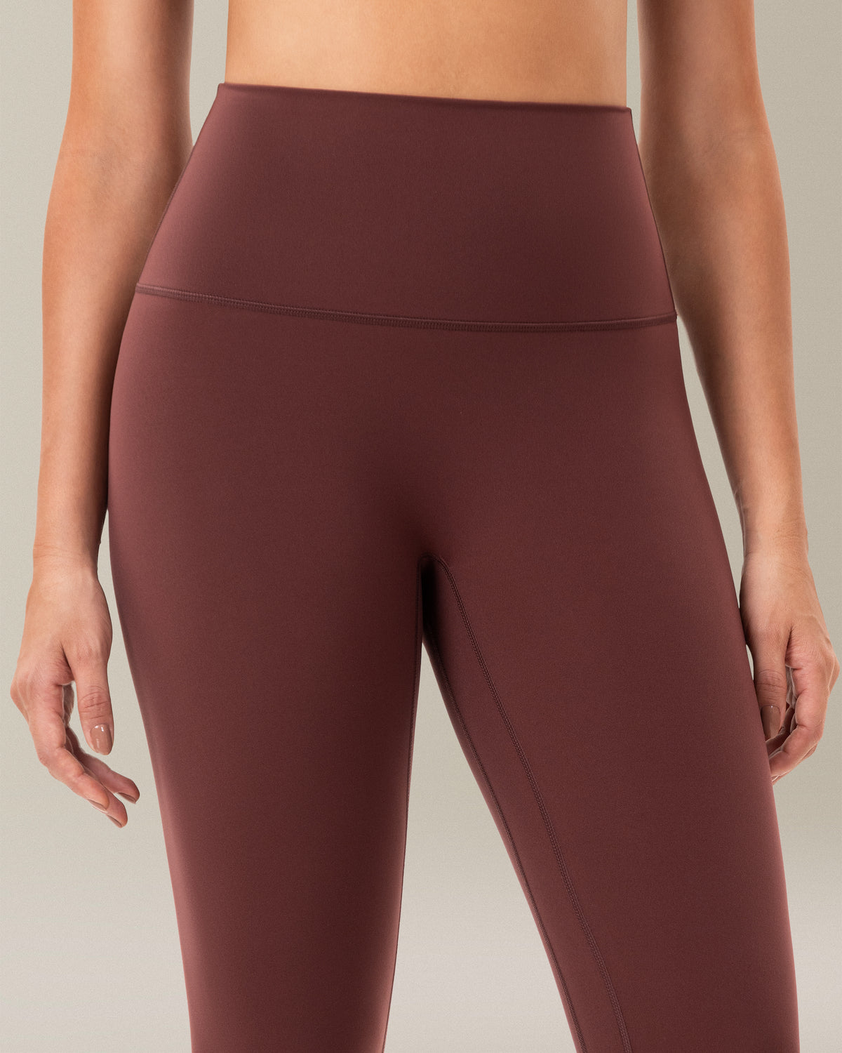 8056 Yunoga 25″ No Front Seam Soft Yoga Pants Brown Stone