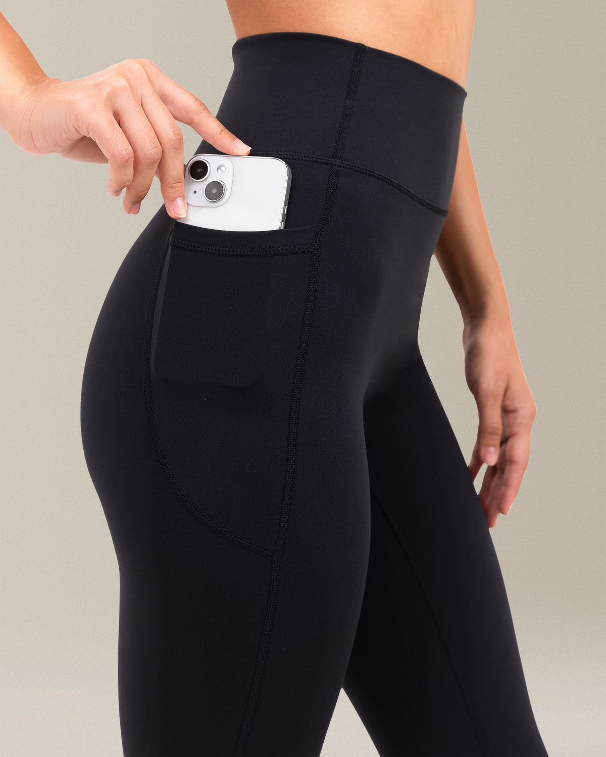 8065 - Yunoga High Waisted Flare Leggings with Side Pockets - Black