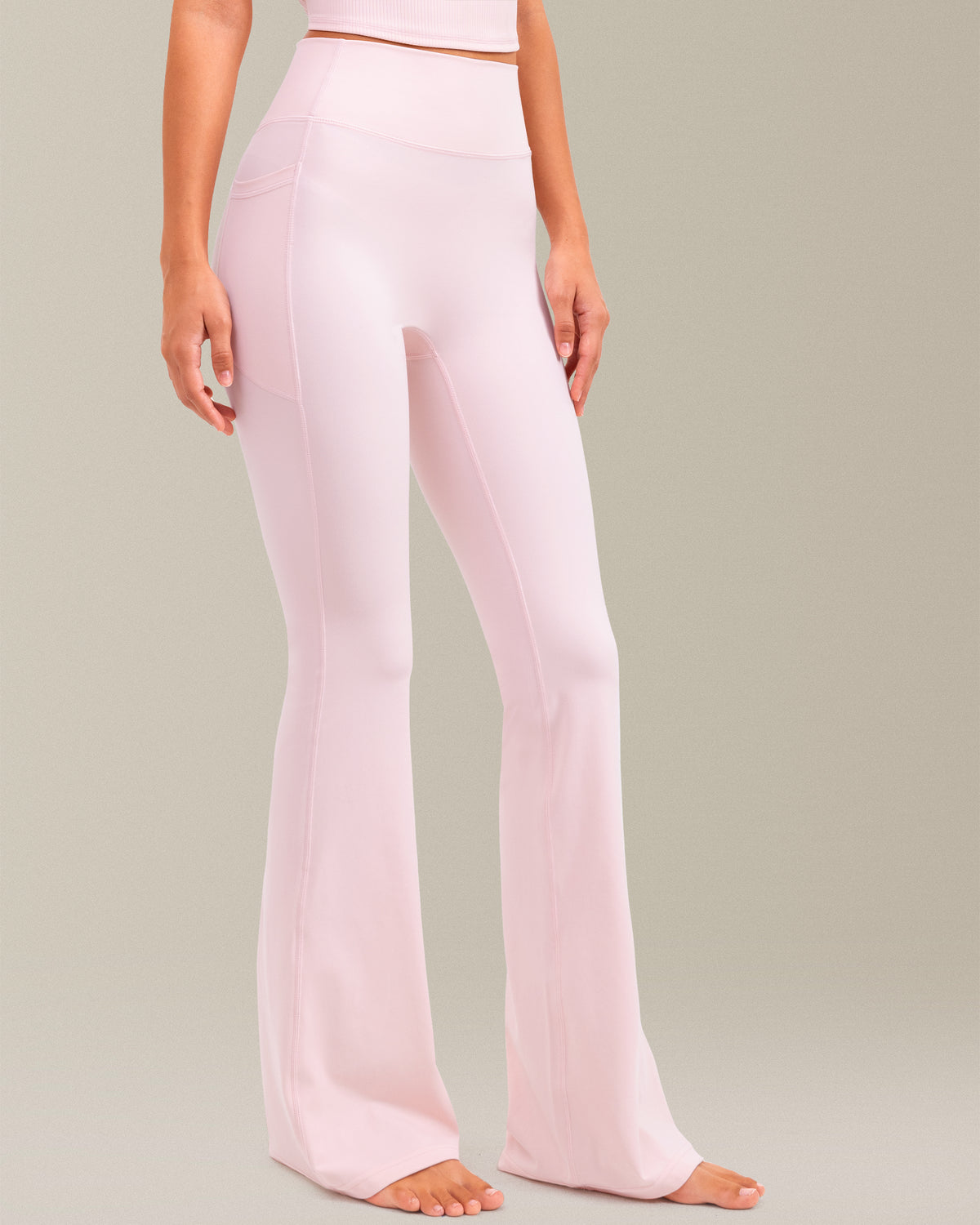 8065 - Yunoga Soft Flare Yoga Pants for Women - Pink Sude
