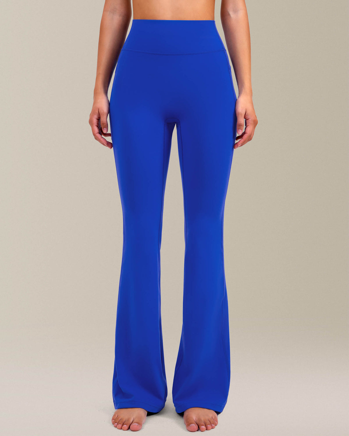 8065 - yunoga tummy control flare leggings with pockets casual wear - royal blue