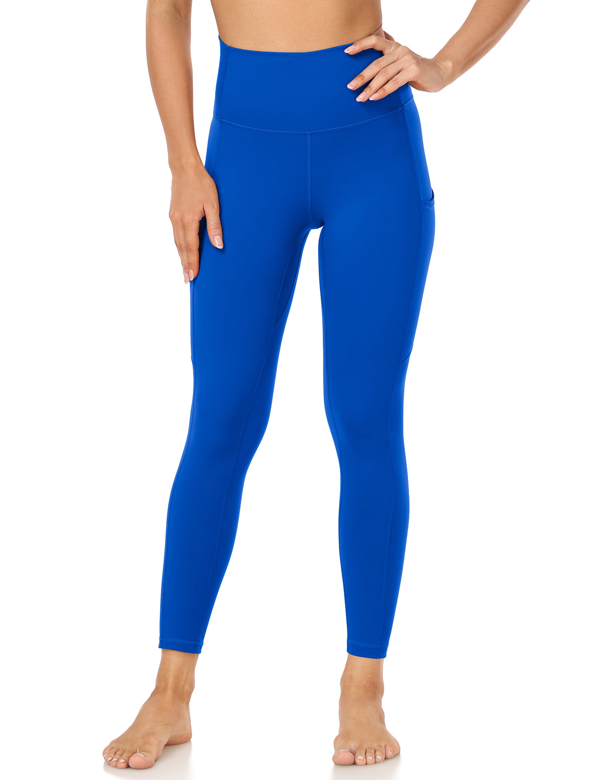 8903 - 25" High Waisted Athletic Pants With Pocket - Royal Blue