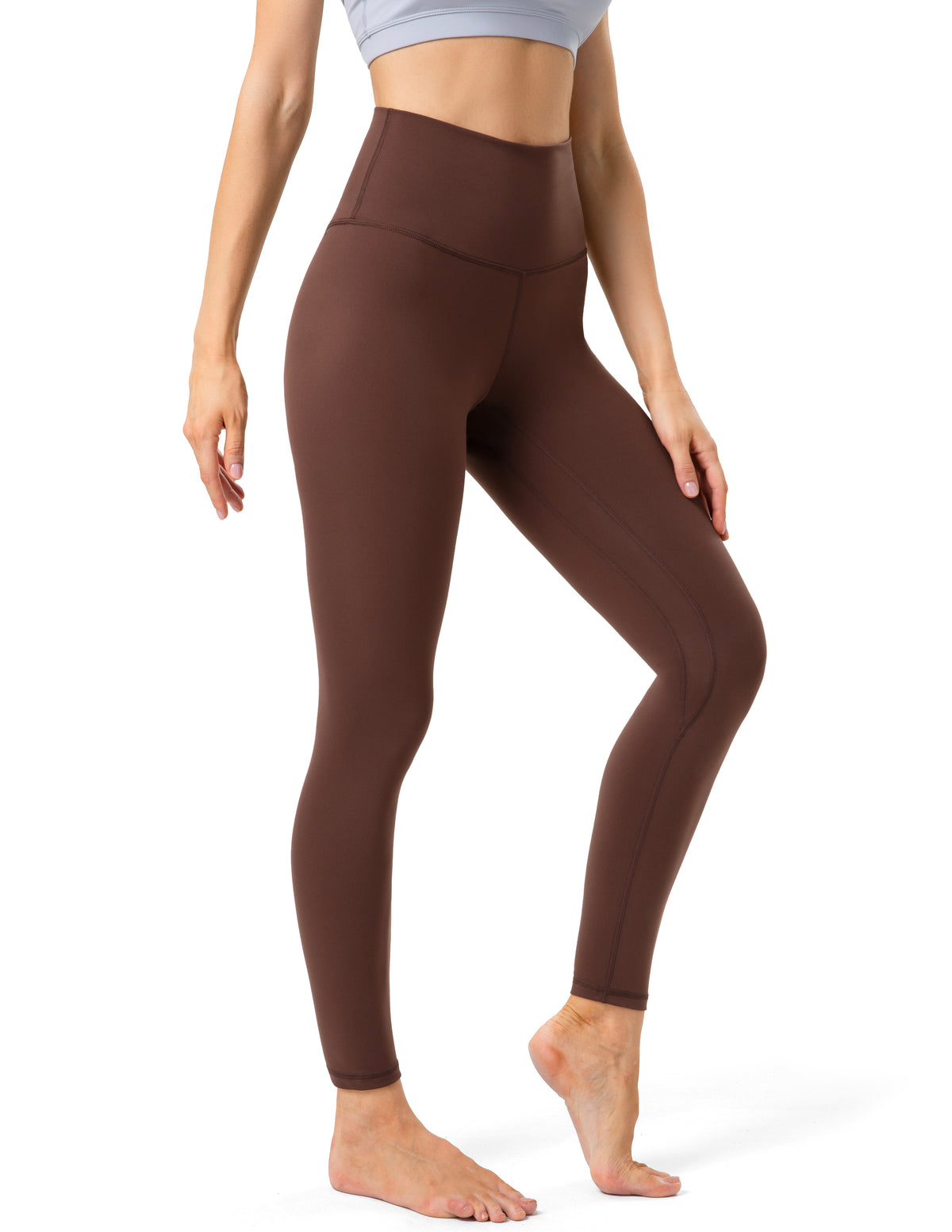 Yunoga - 25" High Waisted Leggings - Brown Stone