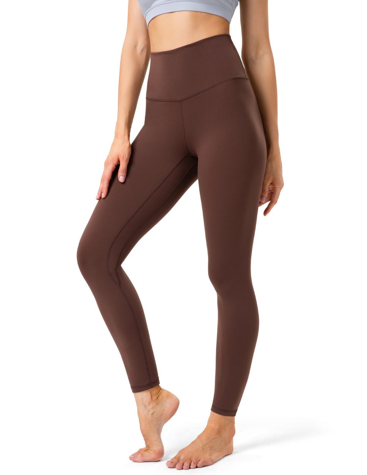 Yunoga - 25" High Waisted Leggings - Brown Stone