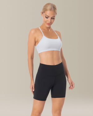 8907 - Yunoga 6" High Waisted Athletic Shorts - Black