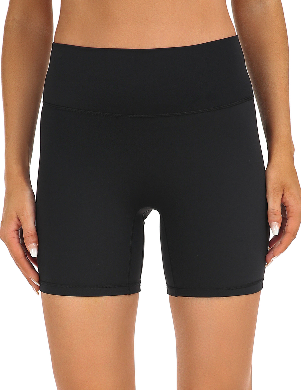 8920 - Yunoga 6" No Front Seam Biker Shorts - Black