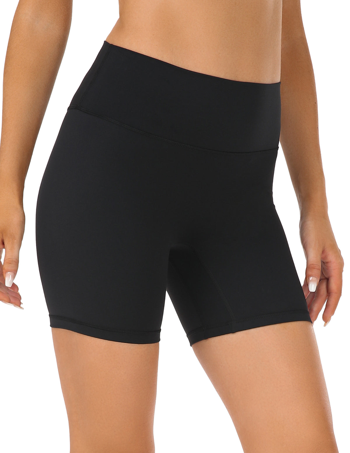 8920 - Yunoga 6" No Front Seam Biker Shorts - Black