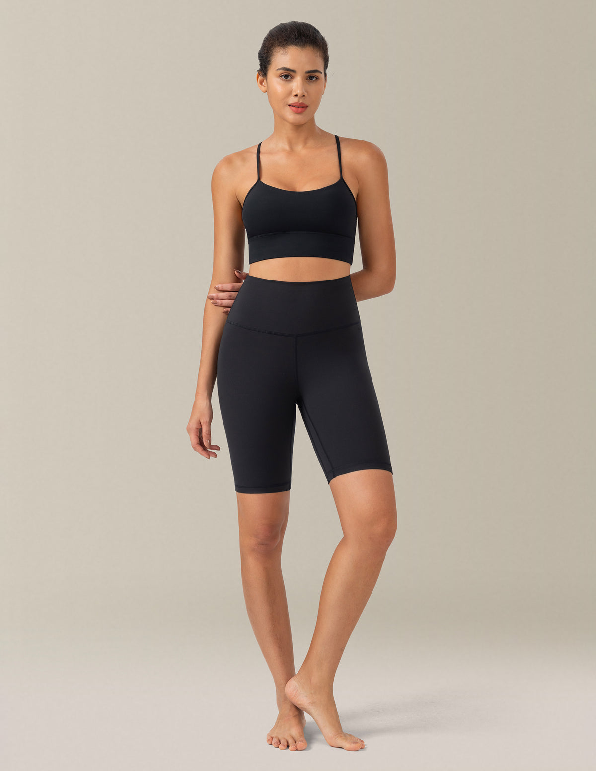 8933-8" Athletic Biker Shorts Black