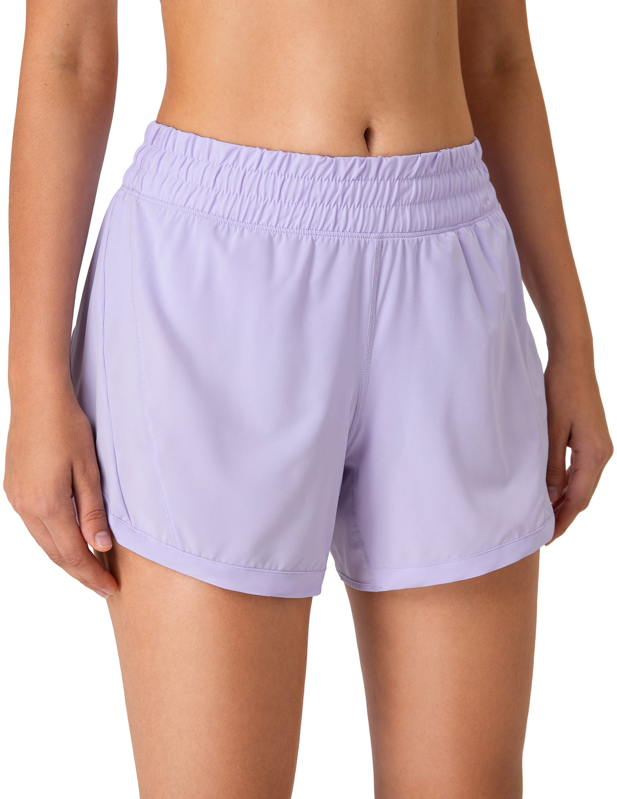 8952 Yunoga Mid Rise Quick Dry Running Shorts With Mesh Liner-Lilac
