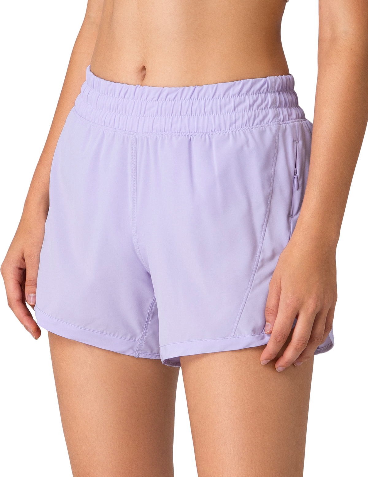 8952 Yunoga Mid Rise Quick Dry Running Shorts With Mesh Liner-Lilac