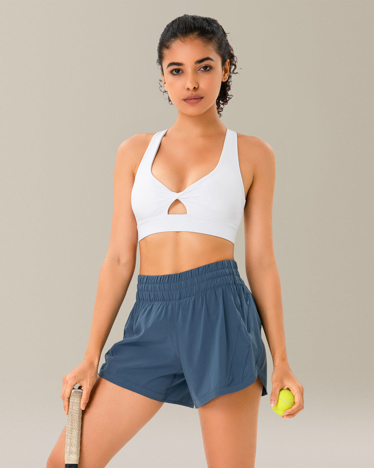 8952 - Yunoga Mid Rise Quick Dry Running Shorts With Mesh Liner - Ensign Blue