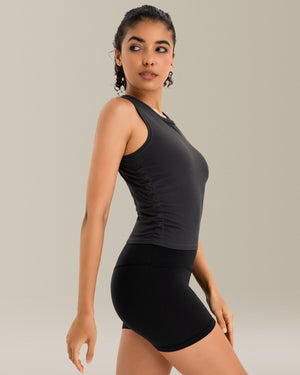 8968 - Yunoga Sleeveless Crew Neck Workout Shirt - Charcoal Grey