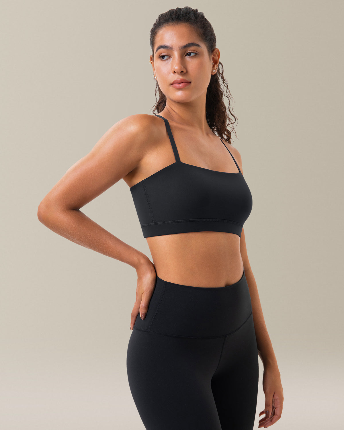 8971 - Yunoga Women's Bandeau Adjustable Yoga Bra - Black
