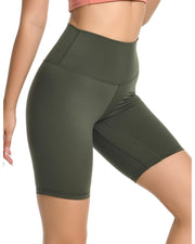 8" Athletic Biker Shorts#color_army-green