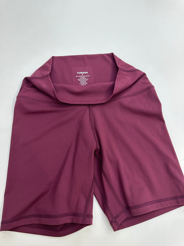 6" High Waisted Athletic Shorts - Wine Red