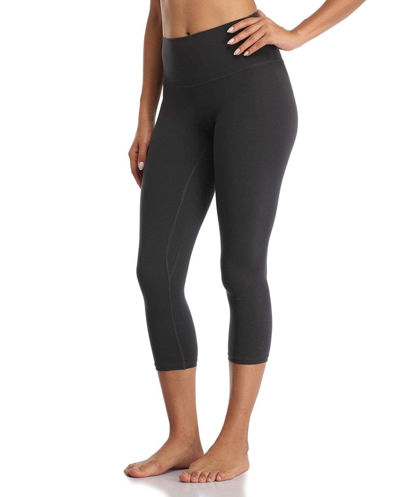 21’’ High Waisted Capris - gray cropped leggings #color_ Charcoal Grey / XS