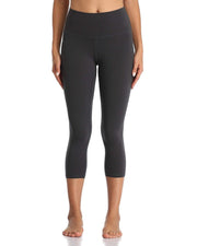 21" High Waisted Capris#color_charcoal-grey