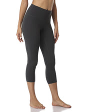 21" High Waisted Capris#color_charcoal-grey