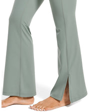 Crossover Flare Leggings with Pockets#color_chinois-green