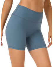6" No Front Seam Biker Shorts#color_denim-blue
