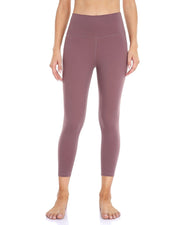 21" High Waisted Capris#color_dusty-red