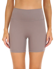 6" No Front Seam Biker Shorts#color_hazy-brown