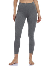 25" High Waisted Athletic Pants With Pocket#color_heather-grey