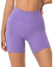 6" No Front Seam Biker Shorts#color_light-purple