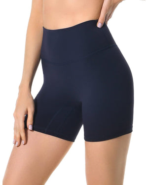 6’’ No Front Seam Biker Shorts - black high-waisted shapewear shorts #color_ Navy / XS
