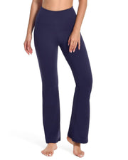 High Waisted Pockets Flare Leggings#color_navy