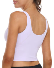 Wirefree Padded Sports Bra Cropped Tank Top#color_pastel-lilac