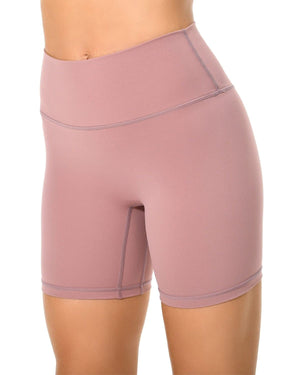 6’’ No Front Seam Biker Shorts - mauve athletic shorts #color_ Pink / XS