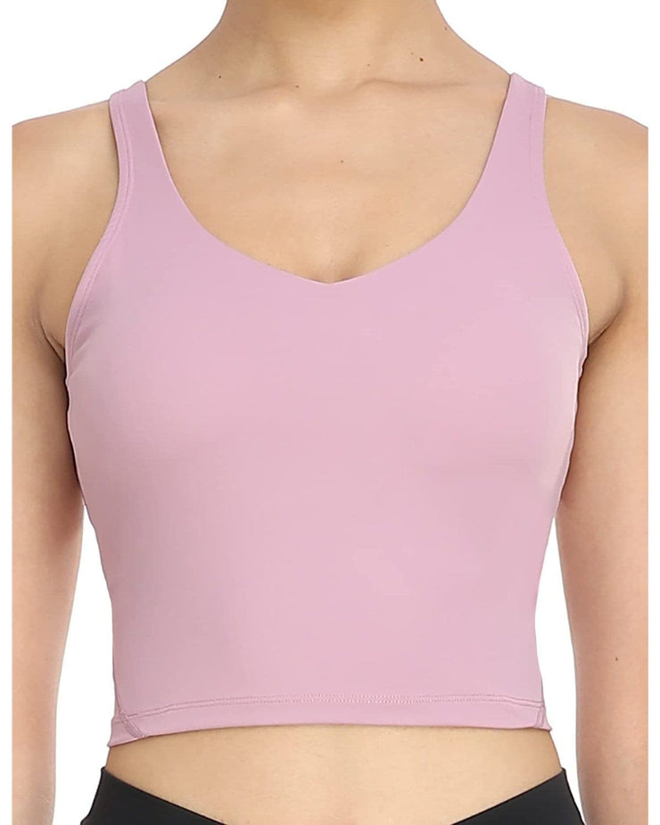 Wirefree Padded Sports Bra Cropped Tank Top